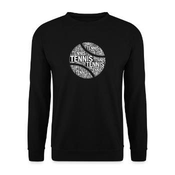 Tennis Ball - Tennis Word Cloud White - Unisex Sweatshirt - black - Front - Alina (178cm) & Michal (187cm)