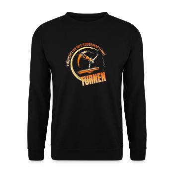 Höhenflug mit Bodenhaftung - Turnen - Unisex Pullover - Schwarz - Vorne - Alina (178cm) & Michal (187cm)