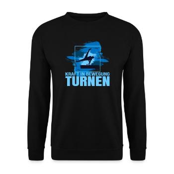 Kraft in Bewegung - Turnen - Unisex Pullover - Schwarz - Vorne - Alina (178cm) & Michal (187cm)