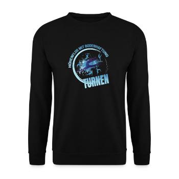 Höhenflug mit Bodenhaftung - Turnen - Unisex Pullover - Schwarz - Vorne - Alina (178cm) & Michal (187cm)