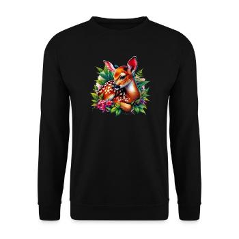 Fawn - Unisex Sweatshirt - black - Front - Alina (178cm) & Michal (187cm)
