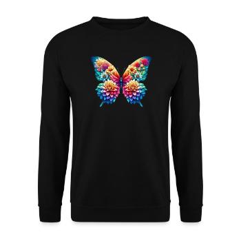 Schmetterlingsblumen Dahlien Dahlien - Unisex Pullover - Schwarz - Vorne - Alina (178cm) & Michal (187cm)