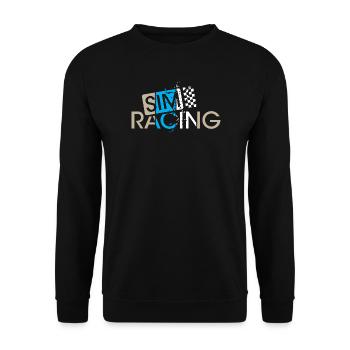 sim racing gaming checkered flag car driver gamer - Unisex Sweatshirt - black - Front - Alina (178cm) & Michal (187cm)