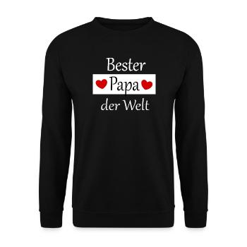 Vatertag 2026 Geschenk Vater Papa  - Unisex Pullover - Schwarz - Vorne - Alina (178cm) & Michal (187cm)