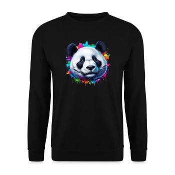 Panda - Unisex Pullover - Schwarz - Vorne - Alina (178cm) & Michal (187cm)
