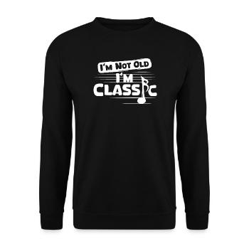 klassische Musik lustig Spruch Noten Musiker Logo - Unisex Pullover - Schwarz - Vorne - Alina (178cm) & Michal (187cm)