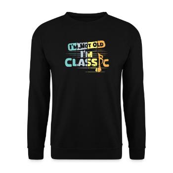 Rétro Musique Classique Dictons Drôles Vintage - Sweat-shirt Unisexe - noir - Devant - Alina (178cm) & Michal (187cm)