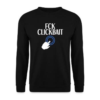 FCK Clickbait - Unisex Sweatshirt - black - Front - Alina (178cm) & Michal (187cm)