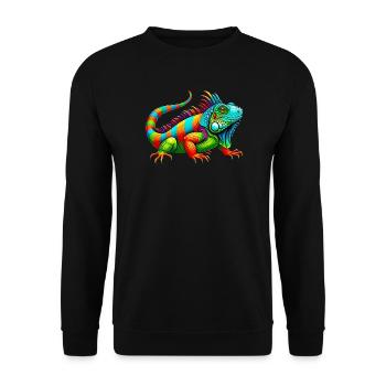 Iguana - Unisex Sweatshirt - black - Front - Alina (178cm) & Michal (187cm)