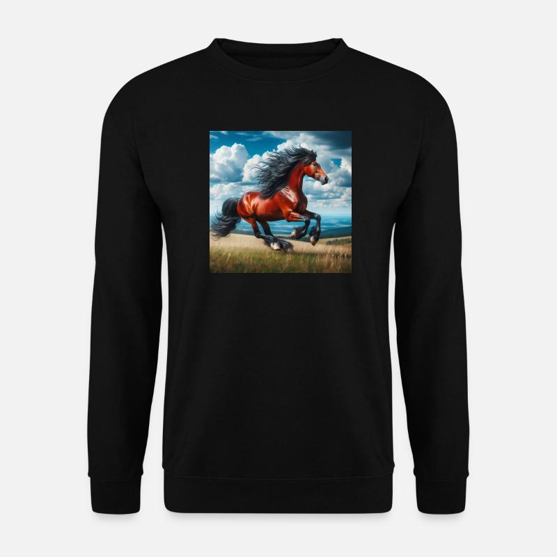 Galoppierendes Pferd - Unisex Pullover - Schwarz