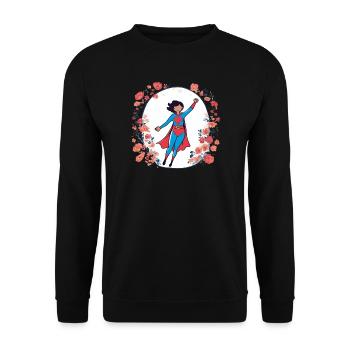 Super-Mom - Unisex Sweatshirt - black - Front - Alina (178cm) & Michal (187cm)