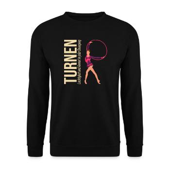 Turnen: Leichtigkeit und Anmut in jeder Bewegung - Unisex Pullover - Schwarz - Vorne - Alina (178cm) & Michal (187cm)