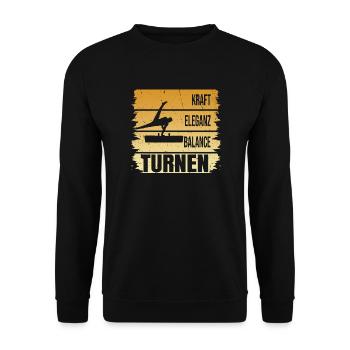 Turnen - Kraft - Eleganz - Balance - Unisex Pullover - Schwarz - Vorne - Alina (178cm) & Michal (187cm)