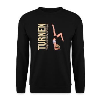 Turnen: Leichtigkeit und Anmut in jeder Bewegung - Unisex Pullover - Schwarz - Vorne - Alina (178cm) & Michal (187cm)
