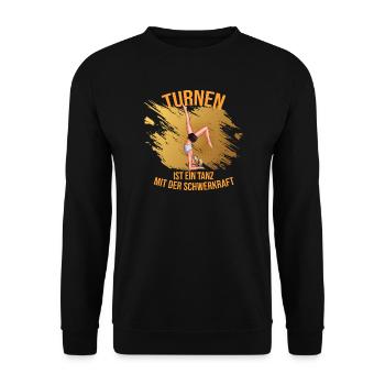 Turnen ist ein Tanz mit der Schwerkraft - Unisex Pullover - Schwarz - Vorne - Alina (178cm) & Michal (187cm)