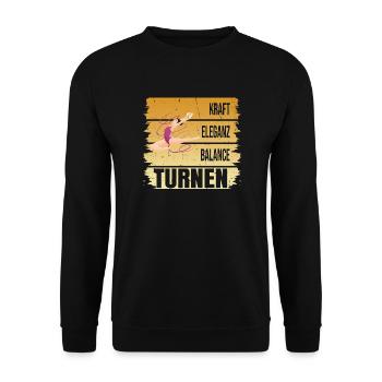 Turnen - Kraft - Eleganz - Balance - Unisex Pullover - Schwarz - Vorne - Alina (178cm) & Michal (187cm)