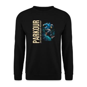 Parkour: Die Kunst des urbanen Abenteuers - Unisex Pullover - Schwarz - Vorne - Alina (178cm) & Michal (187cm)