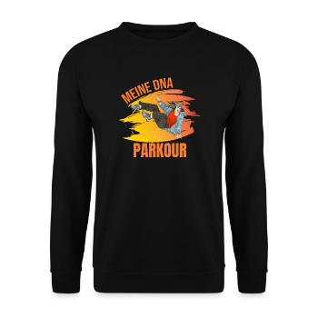 Meine DNA - Parkour - Unisex Pullover - Schwarz - Vorne - Alina (178cm) & Michal (187cm)