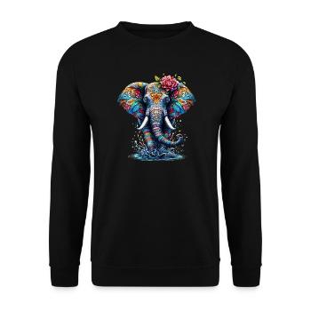 Éléphant - Sweat-shirt Unisexe - noir - Devant - Alina (178cm) & Michal (187cm)