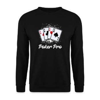 Jeu de cartes de casino Poker professionnel - Sweat-shirt Unisexe - noir - Devant - Alina (178cm) & Michal (187cm)