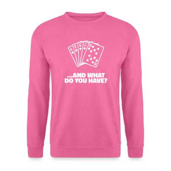 Jeu de cartes Casino Poker Déclaration - Sweat-shirt Unisexe - rose - Devant