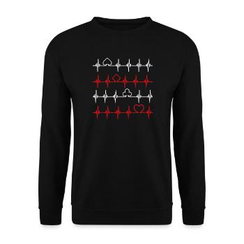 Joueurs professionnels Jeux de casino Jeux de hasard Poker Jeux d’argent - Sweat-shirt Unisexe - noir - Devant - Alina (178cm) & Michal (187cm)