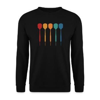 Dart Retro Vintage Dartpfeile - Unisex Pullover - Schwarz - Vorne - Alina (178cm) & Michal (187cm)