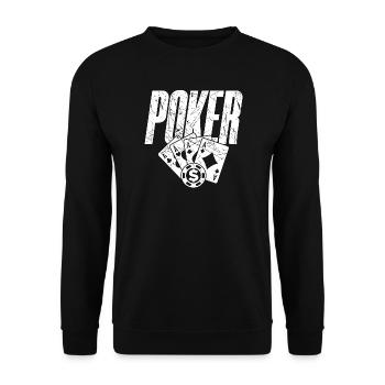 Casino Gambling Poker Jeu de cartes gagnant Jackpot - Sweat-shirt Unisexe - noir - Devant - Alina (178cm) & Michal (187cm)