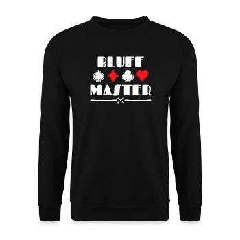 Poker Bluff Gambling Casino Statement Professional Player - Unisex Sweatshirt - black - Front - Alina (178cm) & Michal (187cm)