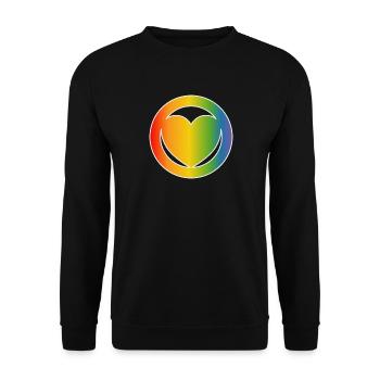 LGBT Heart CSD Shirt white - Unisex Sweatshirt - black - Front - Alina (178cm) & Michal (187cm)