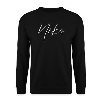 T-shirt Nom Niko cadeau pour hommes - Sweat-shirt Unisexe - noir - Devant - Alina (178cm) & Michal (187cm)
