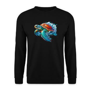 Turtle - Unisex Sweatshirt - black - Front - Alina (178cm) & Michal (187cm)