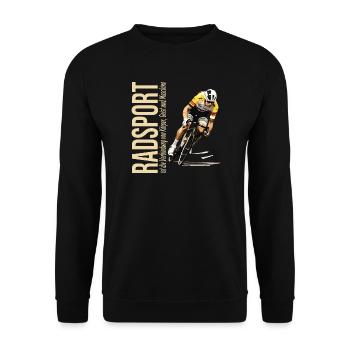 Radsport ist die Verbindung von Körper, Geist... - Unisex Pullover - Schwarz - Vorne - Alina (178cm) & Michal (187cm)