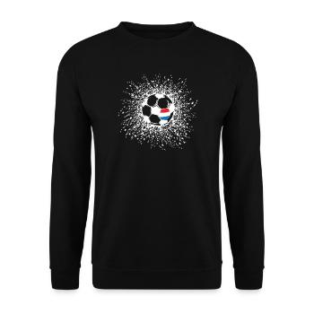 Icône de l’équipe de football Pays-Bas Ball Explosion - Sweat-shirt Unisexe - noir - Devant - Alina (178cm) & Michal (187cm)
