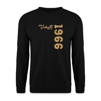 Vintage 1966 - Unisex Pullover - Schwarz - Vorne - Alina (178cm) & Michal (187cm)