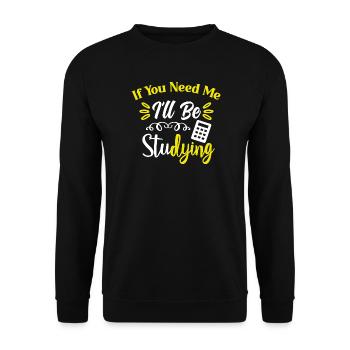 Studying Students Learning Practice Assignment Exams - Unisex Sweatshirt - black - Front - Alina (178cm) & Michal (187cm)