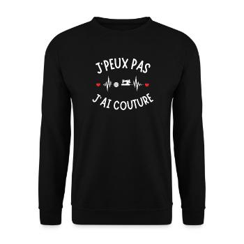 Sewing, embroidery, sewing machine - Unisex Sweatshirt - black - Front - Alina (178cm) & Michal (187cm)