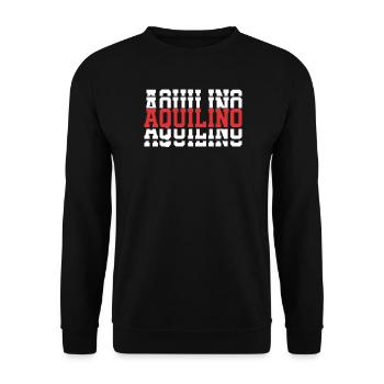Aquilino t-shirt stacked text gift t-shirt - Unisex Sweatshirt - black - Front - Alina (178cm) & Michal (187cm)