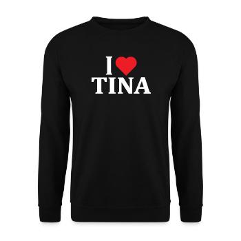 t-shirt I love Tina idée cadeau t-shirt - Sweat-shirt Unisexe - noir - Devant - Alina (178cm) & Michal (187cm)