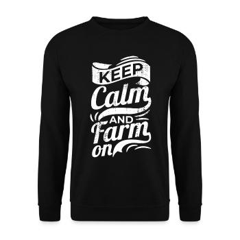 Stay calm and cultivate the land - Unisex Sweatshirt - black - Front - Alina (178cm) & Michal (187cm)