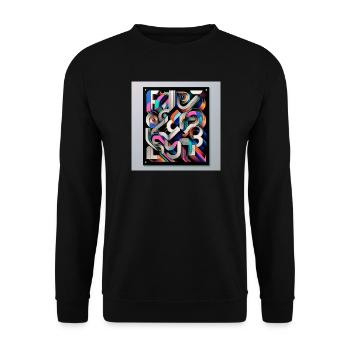 Experimentelle Typografie - Unisex Pullover - Schwarz - Vorne - Alina (178cm) & Michal (187cm)
