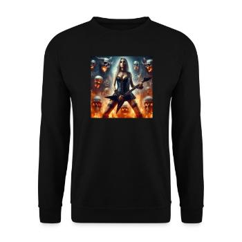 Hell dominated by heavy metal - Unisex Sweatshirt - black - Front - Alina (178cm) & Michal (187cm)