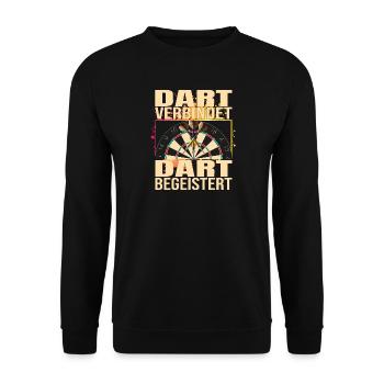 Dart verbindet - Dart Begeistert - Unisex Pullover - Schwarz - Vorne - Alina (178cm) & Michal (187cm)