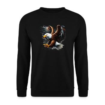 Adler - Unisex Pullover - Schwarz - Vorne - Alina (178cm) & Michal (187cm)