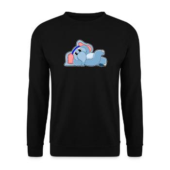 Lustiger Elefant  - Unisex Pullover - Schwarz - Vorne - Alina (178cm) & Michal (187cm)