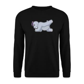 Hippopotames Entraînement des abdominaux Bodybuilding - Sweat-shirt Unisexe - noir - Devant - Alina (178cm) & Michal (187cm)