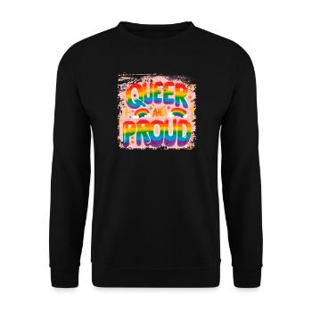 Queer und stolz - Unisex Pullover - Schwarz - Vorne - Alina (178cm) & Michal (187cm)