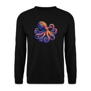 Krake - Unisex Pullover - Schwarz - Vorne - Alina (178cm) & Michal (187cm)