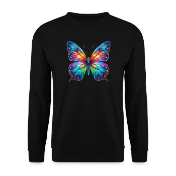 Schmetterling - Unisex Pullover - Schwarz - Vorne - Alina (178cm) & Michal (187cm)
