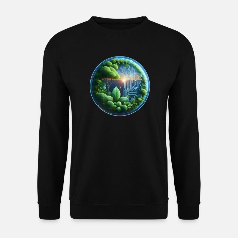 Nachhaltige Bio-Tech Fusion Kreislauf - Unisex Pullover - Schwarz